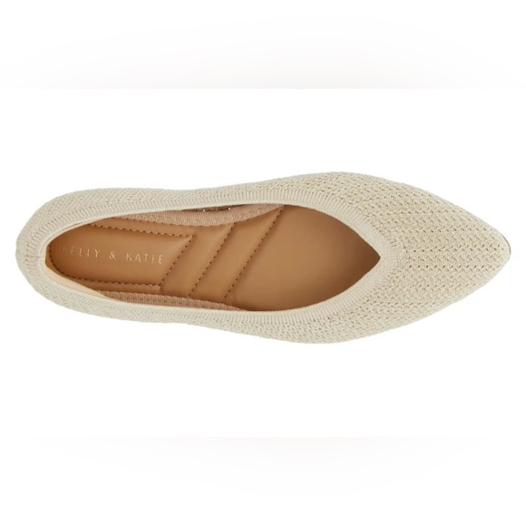 Kelly & Katie Shoes - Kelly & Katie Beige Textured Flats